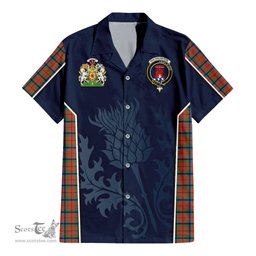ScotsTee Shop Scottish MacNaughton Ancient Clan Scottish Crest and Scottish Thistle Sport Tartan Short Sleeve Shirt