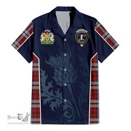 ScotsTee Shop Scottish MacCulloch Dress Clan Scottish Crest and Scottish Thistle Sport Tartan Short Sleeve Shirt