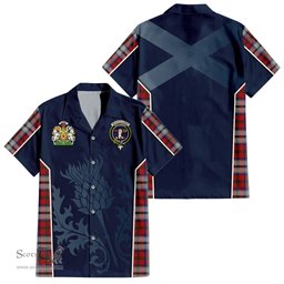 ScotsTee Shop Scottish MacCulloch Dress Clan Scottish Crest and Scottish Thistle Sport Tartan Short Sleeve Shirt