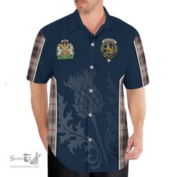 ScotsTee Shop Scottish MacPherson Hunting Ancient Clan Scottish Crest and Scottish Thistle Sport Tartan Short Sleeve Shirt