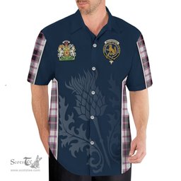 ScotsTee Shop Scottish MacPherson Hunting Modern Clan Scottish Crest and Scottish Thistle Sport Tartan Short Sleeve Shirt