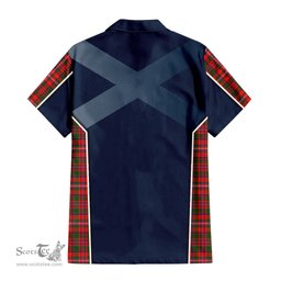 ScotsTee Shop Scottish MacKinnon Modern Clan Scottish Crest and Scottish Thistle Sport Tartan Short Sleeve Shirt