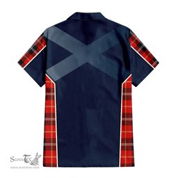 ScotsTee Shop Scottish Majoribanks Clan Scottish Crest and Scottish Thistle Sport Tartan Short Sleeve Shirt