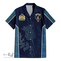ScotsTee Shop Scottish Matheson Hunting Ancient Clan Scottish Crest and Scottish Thistle Sport Tartan Short Sleeve Shirt