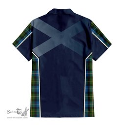 ScotsTee Shop Scottish MacNeil of Barra Clan Scottish Crest and Scottish Thistle Sport Tartan Short Sleeve Shirt