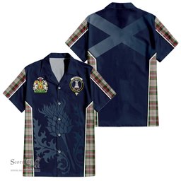 ScotsTee Shop Scottish MacLean Dress Clan Scottish Crest and Scottish Thistle Sport Tartan Short Sleeve Shirt