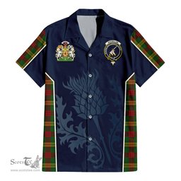 ScotsTee Shop Scottish MacMillan Society of Glasgow Clan Scottish Crest and Scottish Thistle Sport Tartan Short Sleeve Shirt