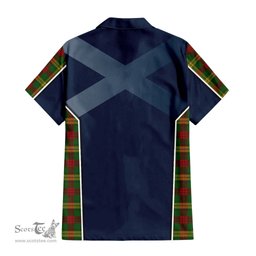 ScotsTee Shop Scottish MacMillan Society of Glasgow Clan Scottish Crest and Scottish Thistle Sport Tartan Short Sleeve Shirt