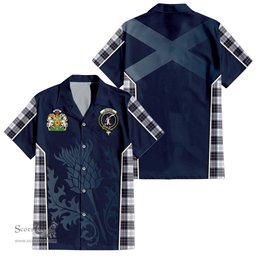 ScotsTee Shop Scottish MacRae Dress Modern Clan Scottish Crest and Scottish Thistle Sport Tartan Short Sleeve Shirt