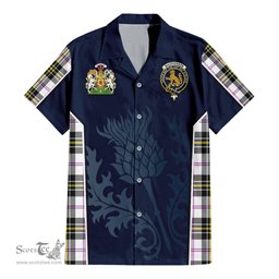 ScotsTee Shop Scottish MacPherson Dress Modern Clan Scottish Crest and Scottish Thistle Sport Tartan Short Sleeve Shirt
