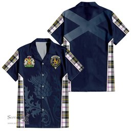ScotsTee Shop Scottish MacPherson Dress Modern Clan Scottish Crest and Scottish Thistle Sport Tartan Short Sleeve Shirt