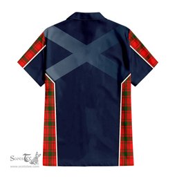 ScotsTee Shop Scottish MacQuarrie Modern Clan Scottish Crest and Scottish Thistle Sport Tartan Short Sleeve Shirt