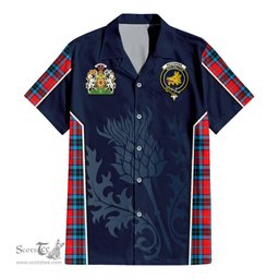 ScotsTee Shop Scottish MacTavish Modern Clan Scottish Crest and Scottish Thistle Sport Tartan Short Sleeve Shirt