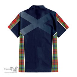 ScotsTee Shop Scottish MacLean of Duart Modern Clan Scottish Crest and Scottish Thistle Sport Tartan Short Sleeve Shirt
