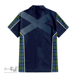 ScotsTee Shop Scottish MacLaren Ancient Clan Scottish Crest and Scottish Thistle Sport Tartan Short Sleeve Shirt