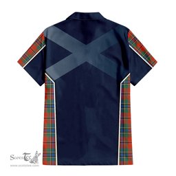 ScotsTee Shop Scottish MacLean of Duart Ancient Clan Scottish Crest and Scottish Thistle Sport Tartan Short Sleeve Shirt