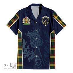 ScotsTee Shop Scottish MacMillan Old Modern Clan Scottish Crest and Scottish Thistle Sport Tartan Short Sleeve Shirt