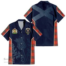 ScotsTee Shop Scottish MacNab Ancient Clan Scottish Crest and Scottish Thistle Sport Tartan Short Sleeve Shirt