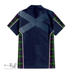 ScotsTee Shop Scottish Malcolm Clan Scottish Crest and Scottish Thistle Sport Tartan Short Sleeve Shirt