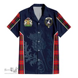 ScotsTee Shop Scottish Riddell Clan Scottish Crest and Scottish Thistle Sport Tartan Short Sleeve Shirt