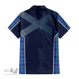 ScotsTee Shop Scottish Mercer Modern Clan Scottish Crest and Scottish Thistle Sport Tartan Short Sleeve Shirt