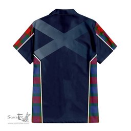 ScotsTee Shop Scottish Mar Clan Scottish Crest and Scottish Thistle Sport Tartan Short Sleeve Shirt