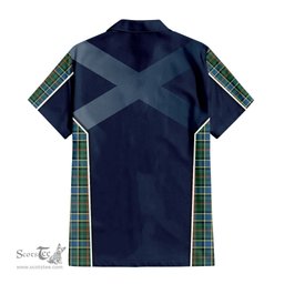 ScotsTee Shop Scottish Ogilvie (Ogilvy) Hunting Ancient Clan Scottish Crest and Scottish Thistle Sport Tartan Short Sleeve Shirt