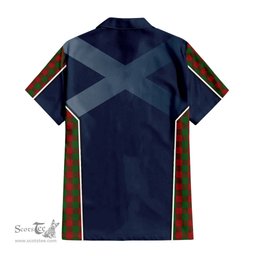 ScotsTee Shop Scottish Moncrieff Clan Scottish Crest and Scottish Thistle Sport Tartan Short Sleeve Shirt
