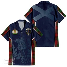 ScotsTee Shop Scottish MacPhail Clan Scottish Crest and Scottish Thistle Sport Tartan Short Sleeve Shirt