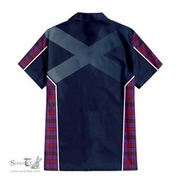 ScotsTee Shop Scottish Montgomery Modern Clan Scottish Crest and Scottish Thistle Sport Tartan Short Sleeve Shirt