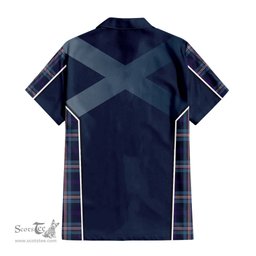 ScotsTee Shop Scottish Nevoy Clan Scottish Crest and Scottish Thistle Sport Tartan Short Sleeve Shirt