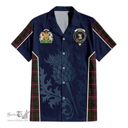 ScotsTee Shop Scottish Stewart of Bute Hunting Clan Scottish Crest and Scottish Thistle Sport Tartan Short Sleeve Shirt