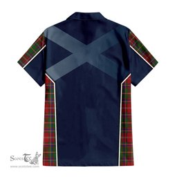 ScotsTee Shop Scottish Somerville Clan Scottish Crest and Scottish Thistle Sport Tartan Short Sleeve Shirt