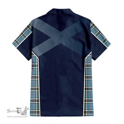 ScotsTee Shop Scottish Thomson Clan Scottish Crest and Scottish Thistle Sport Tartan Short Sleeve Shirt