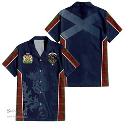ScotsTee Shop Scottish Scott Clan Scottish Crest and Scottish Thistle Sport Tartan Short Sleeve Shirt