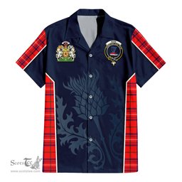 ScotsTee Shop Scottish Rose Modern Clan Scottish Crest and Scottish Thistle Sport Tartan Short Sleeve Shirt