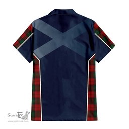 ScotsTee Shop Scottish Stewart of Atholl Clan Scottish Crest and Scottish Thistle Sport Tartan Short Sleeve Shirt