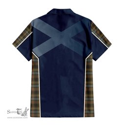 ScotsTee Shop Scottish Stewart Hunting Weathered Clan Scottish Crest and Scottish Thistle Sport Tartan Short Sleeve Shirt