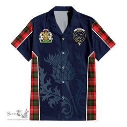 ScotsTee Shop Scottish Nesbitt Modern Clan Scottish Crest and Scottish Thistle Sport Tartan Short Sleeve Shirt