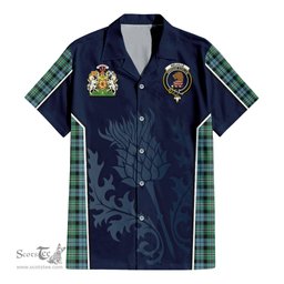ScotsTee Shop Scottish Melville Ancient Clan Scottish Crest and Scottish Thistle Sport Tartan Short Sleeve Shirt