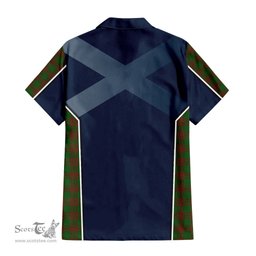 ScotsTee Shop Scottish Menzies Clan Scottish Crest and Scottish Thistle Sport Tartan Short Sleeve Shirt