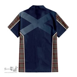 ScotsTee Shop Scottish Nicolson Hunting Weathered Clan Scottish Crest and Scottish Thistle Sport Tartan Short Sleeve Shirt