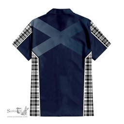 ScotsTee Shop Scottish Scott Black White Clan Scottish Crest and Scottish Thistle Sport Tartan Short Sleeve Shirt