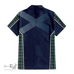 ScotsTee Shop Scottish Melville Clan Scottish Crest and Scottish Thistle Sport Tartan Short Sleeve Shirt