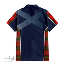 ScotsTee Shop Scottish Maxtone Clan Scottish Crest and Scottish Thistle Sport Tartan Short Sleeve Shirt