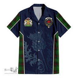 ScotsTee Shop Scottish Primrose Clan Scottish Crest and Scottish Thistle Sport Tartan Short Sleeve Shirt