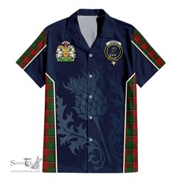 ScotsTee Shop Scottish Turnbull Dress Clan Scottish Crest and Scottish Thistle Sport Tartan Short Sleeve Shirt