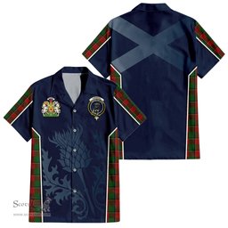 ScotsTee Shop Scottish Turnbull Dress Clan Scottish Crest and Scottish Thistle Sport Tartan Short Sleeve Shirt