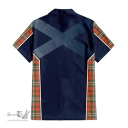 ScotsTee Shop Scottish Scott Ancient Clan Scottish Crest and Scottish Thistle Sport Tartan Short Sleeve Shirt
