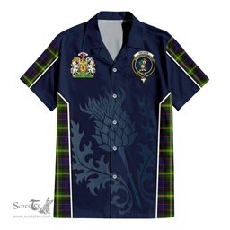 ScotsTee Shop Scottish Watson Modern Clan Scottish Crest and Scottish Thistle Sport Tartan Short Sleeve Shirt